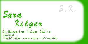 sara kilger business card